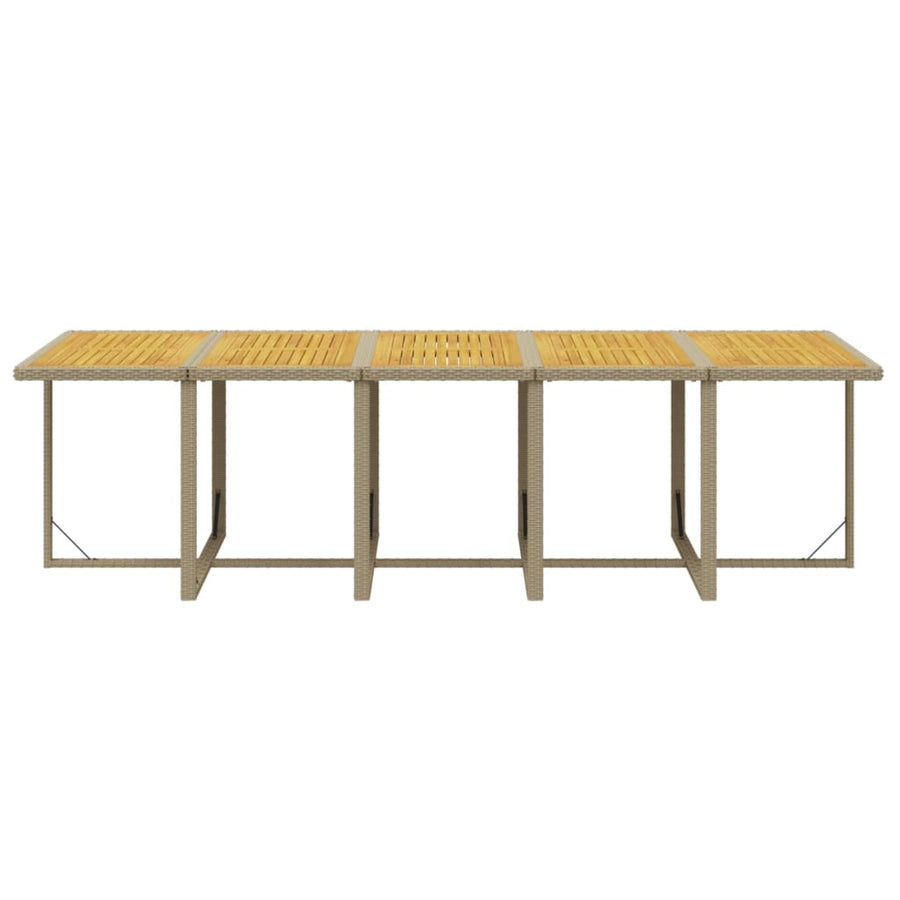 11-Delige Tuinset Met Kussens Poly Rattan Beige Beige en bruin