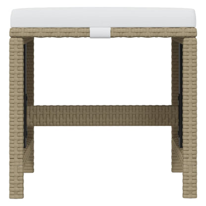 15-Delige Tuinset Met Kussens Poly Rattan Beige Beige en bruin