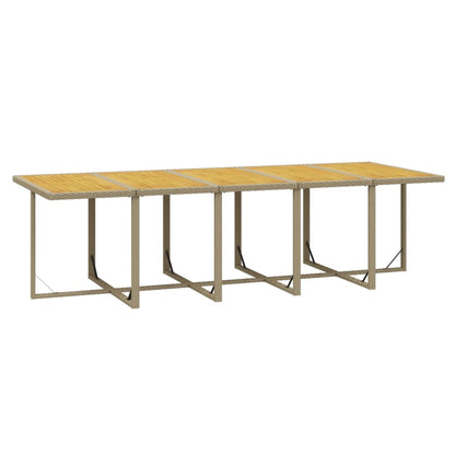 15-Delige Tuinset Met Kussens Poly Rattan Beige Beige en bruin
