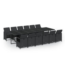 13-Delige Tuinset Met Kussens Poly Rattan Zwart 1