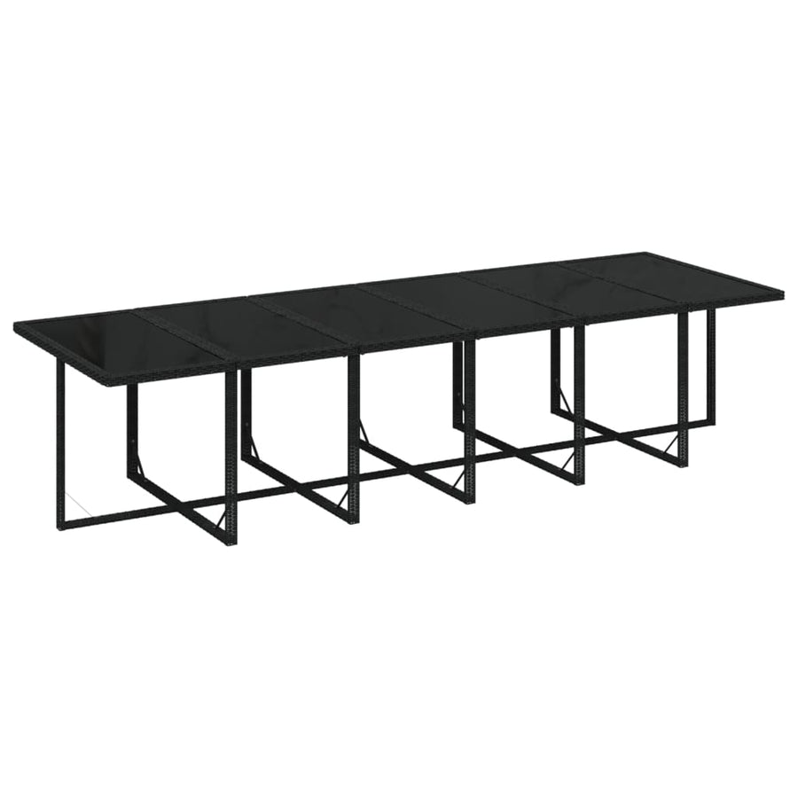 17-Delige Tuinset Met Kussens Poly Rattan Zwart 1