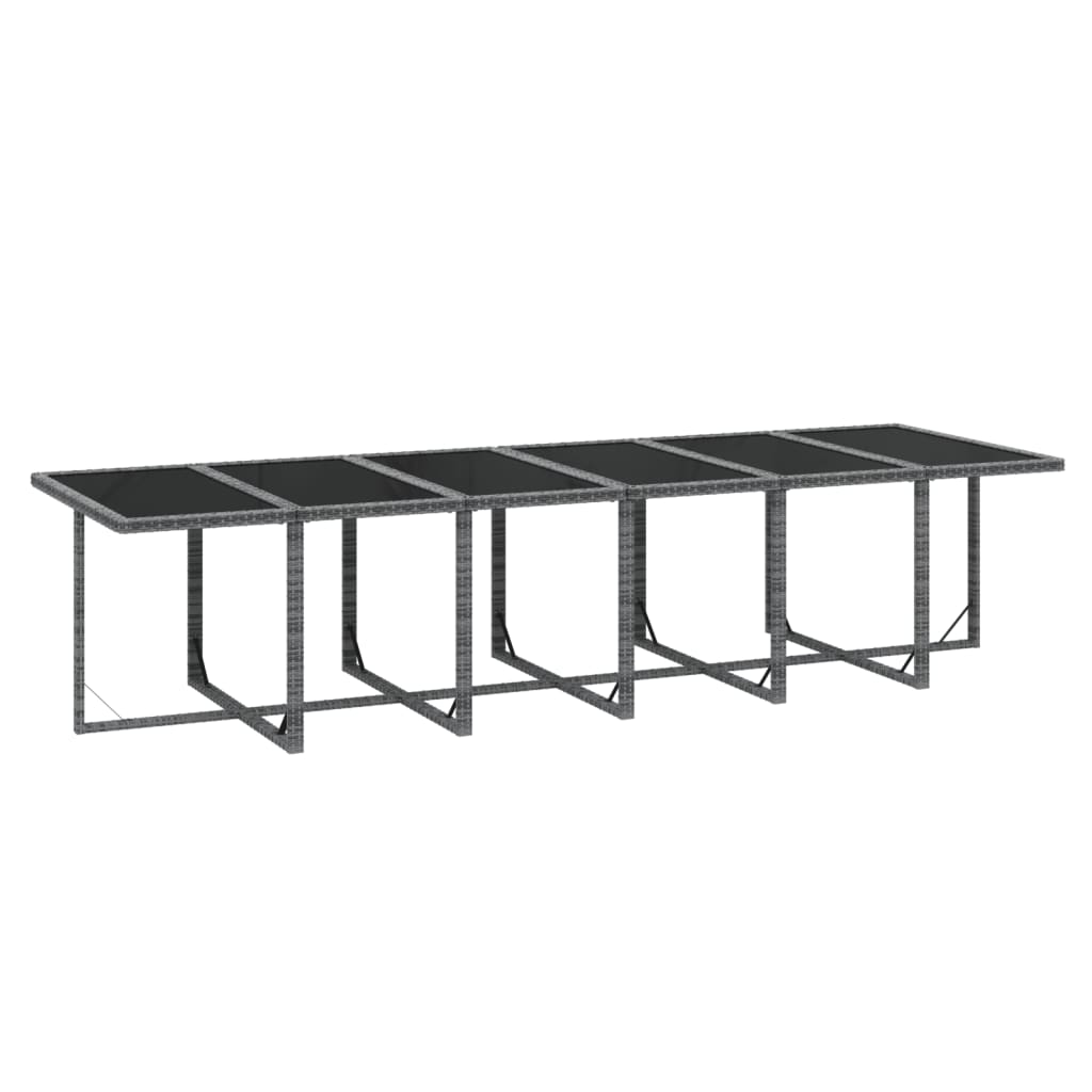 13-delige Tuinset met kussens poly rattan grijs