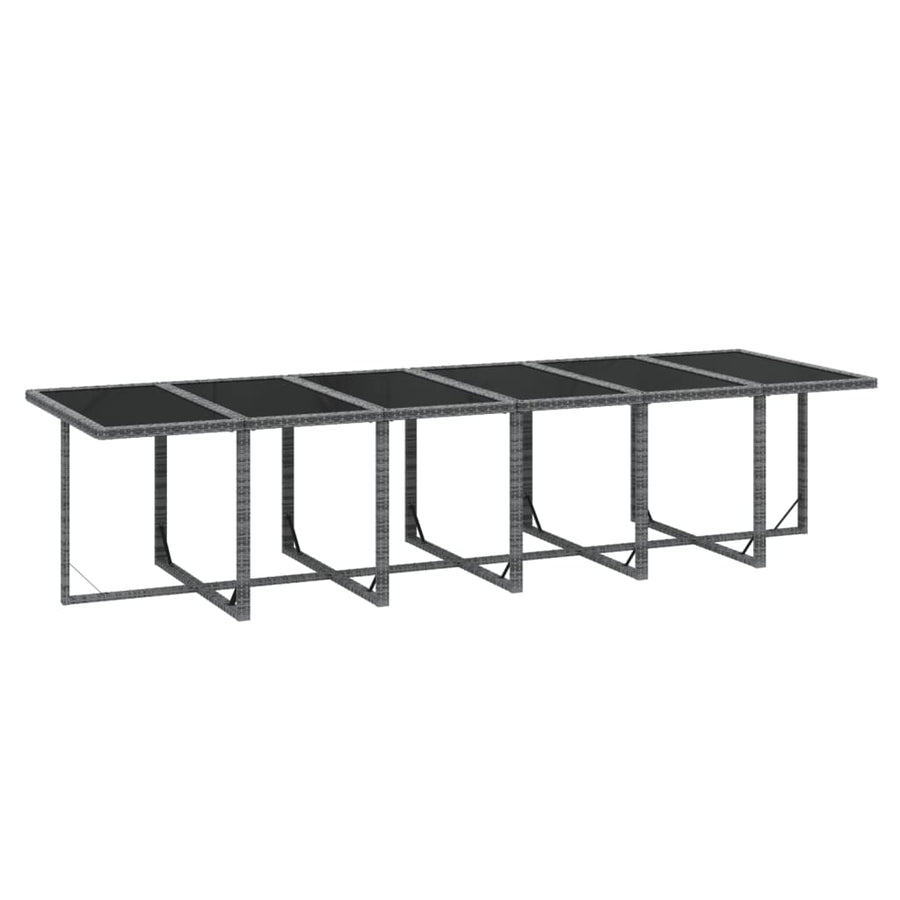 13-delige Tuinset met kussens poly rattan grijs