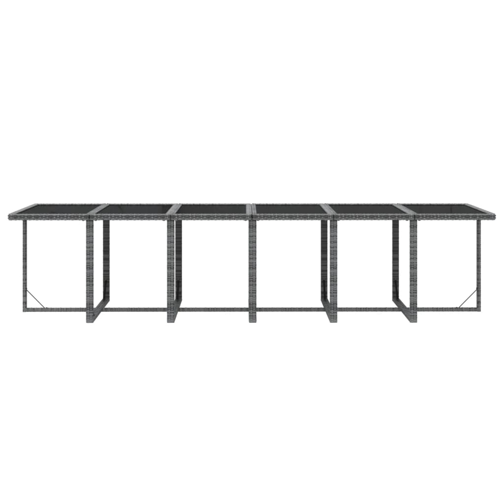 13-delige Tuinset met kussens poly rattan grijs