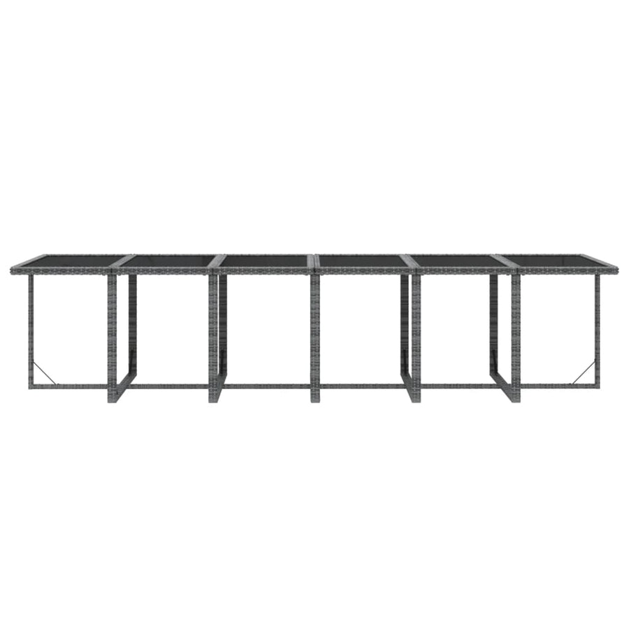 13-delige Tuinset met kussens poly rattan grijs