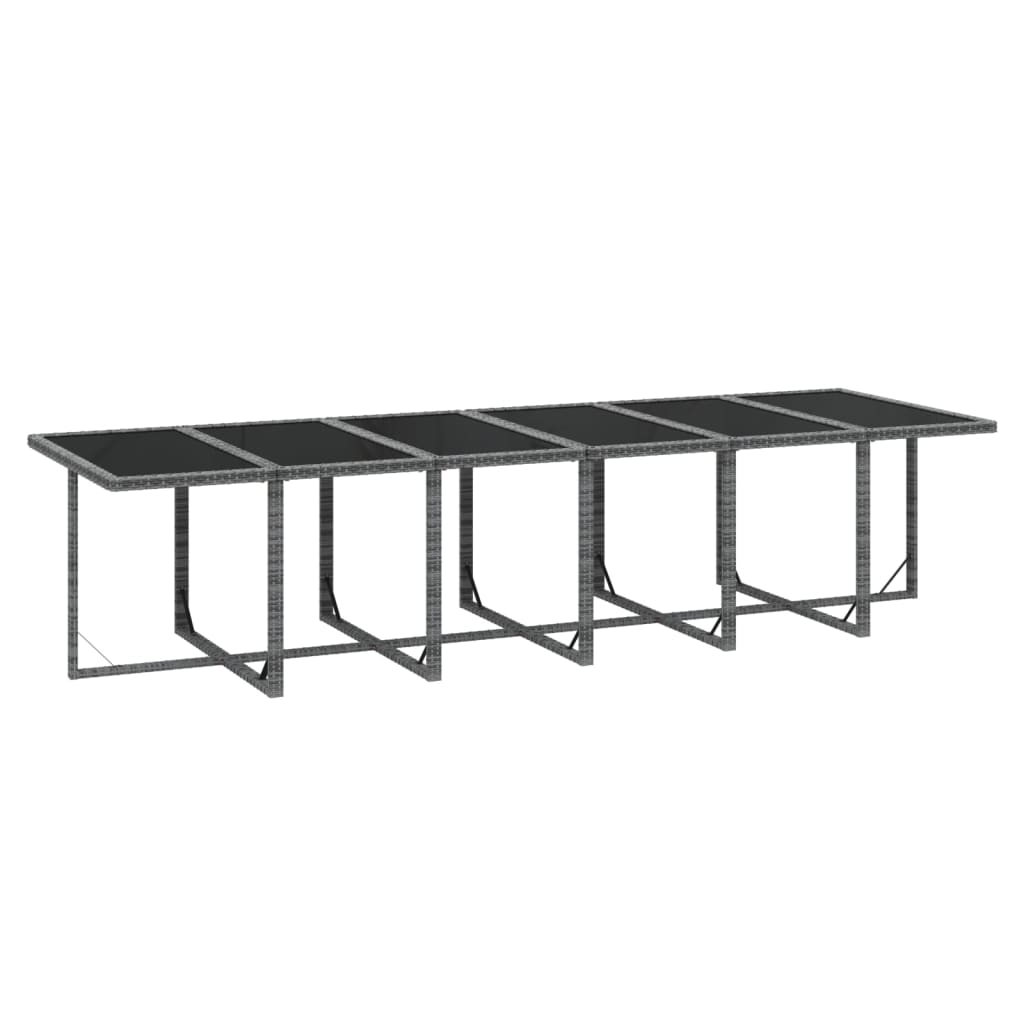 17-delige Tuinset met kussens poly rattan grijs