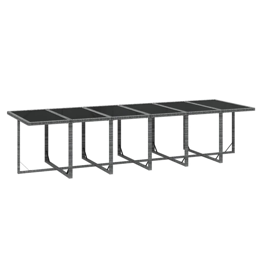 17-delige Tuinset met kussens poly rattan grijs