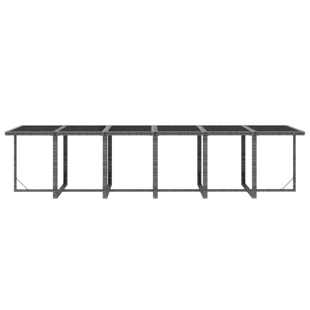 17-delige Tuinset met kussens poly rattan grijs