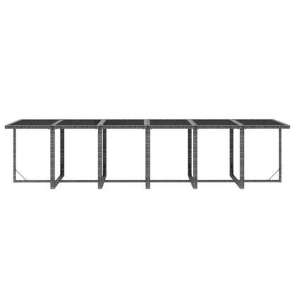 17-delige Tuinset met kussens poly rattan grijs