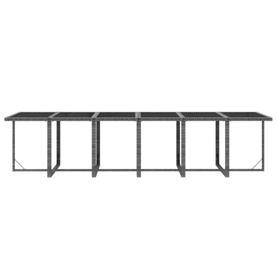 17-delige Tuinset met kussens poly rattan grijs