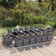 Tuinset poly rattan grijs 17-delig