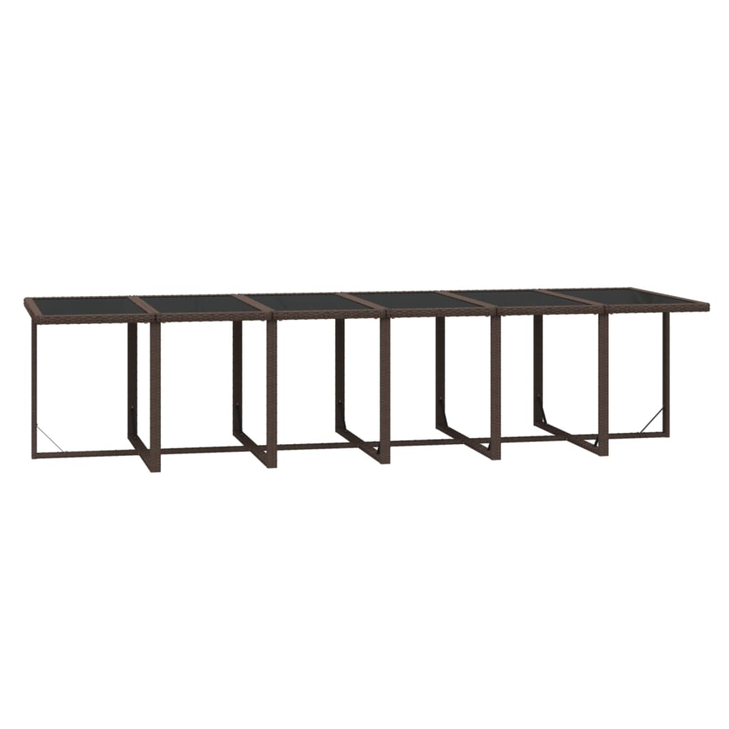 17-Delige Tuinset Met Kussens Poly Rattan Bruin Bruin en zwart