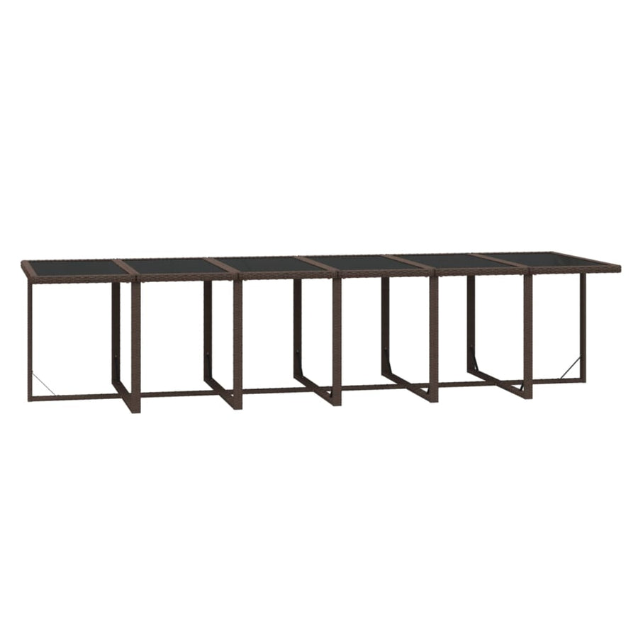 17-Delige Tuinset Met Kussens Poly Rattan Bruin Bruin en zwart