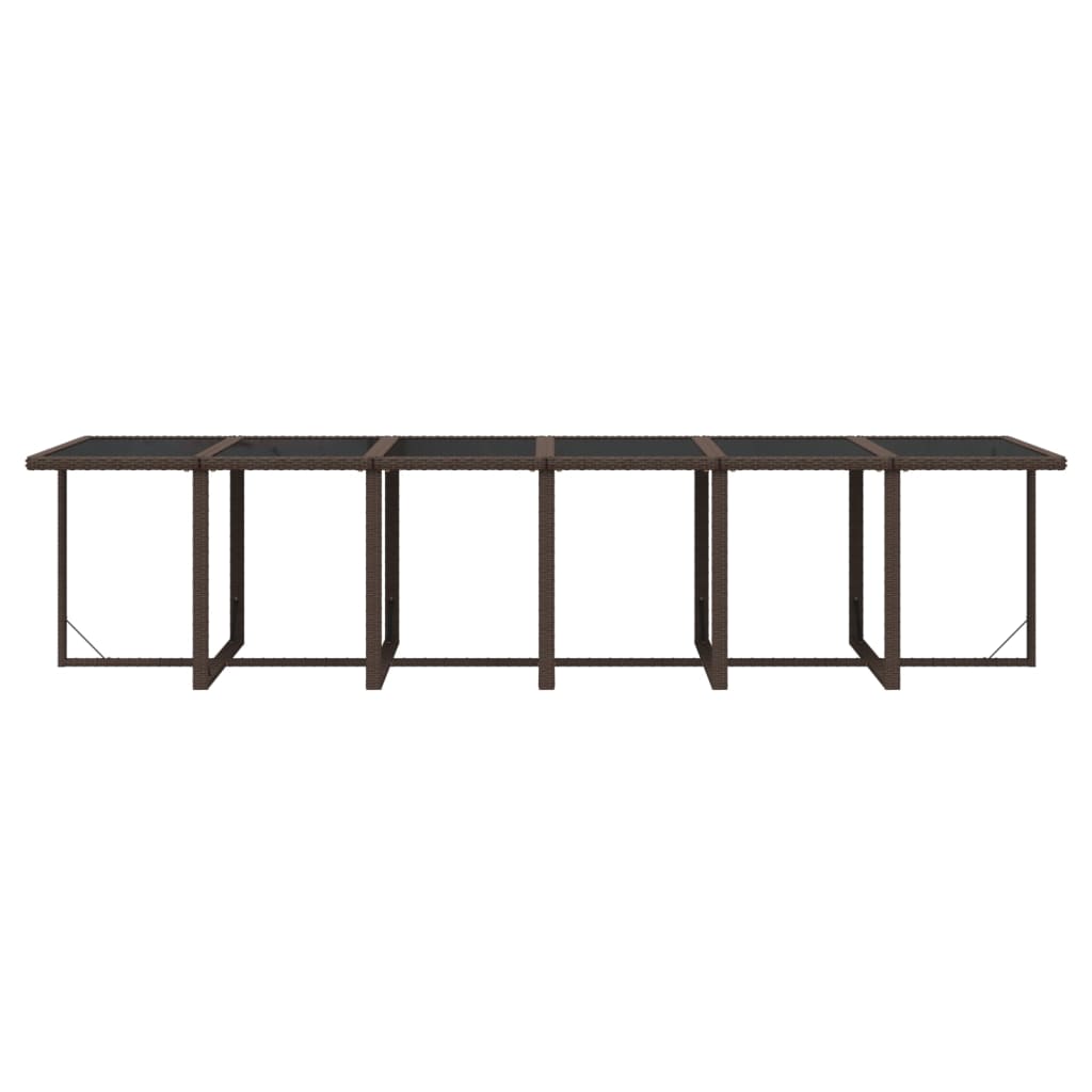 17-Delige Tuinset Met Kussens Poly Rattan Bruin Bruin en zwart