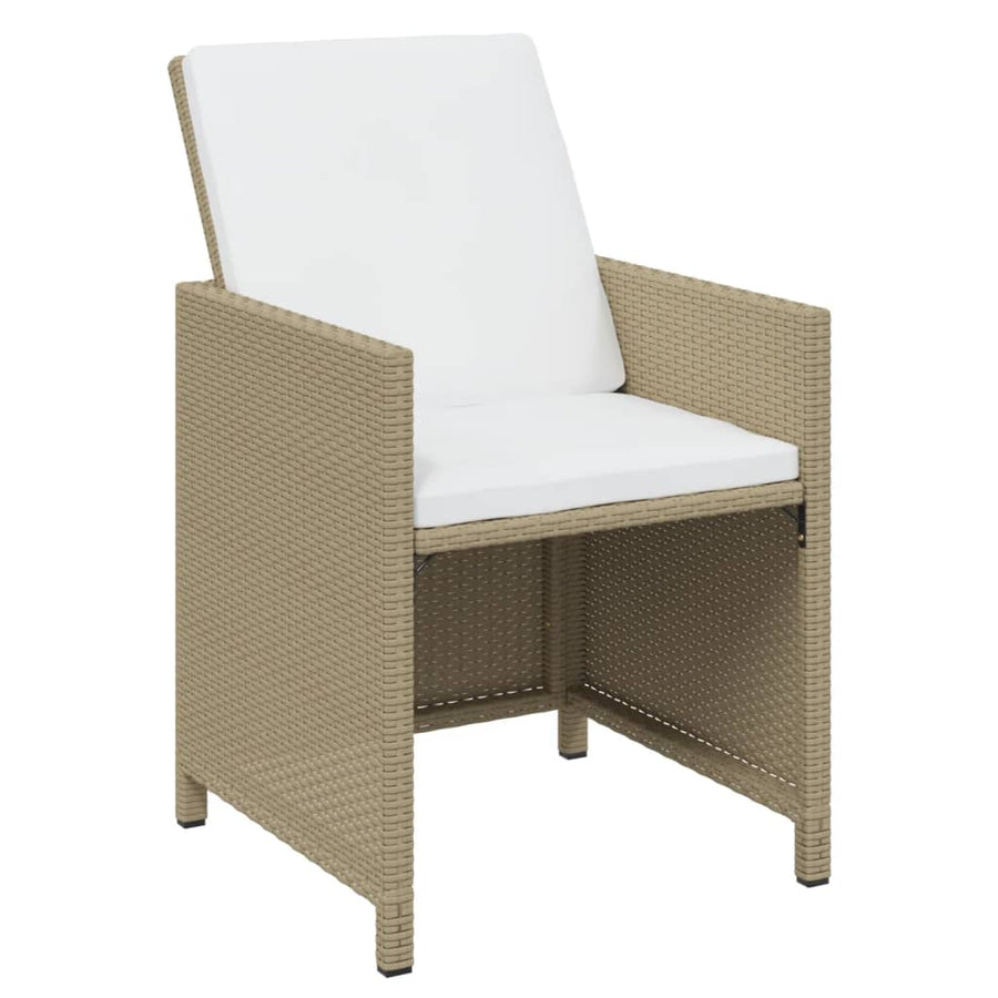 Tuinset Met Kussens Poly Rattan Beige en zwart