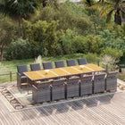 Tuinset poly rattan grijs 13-delig