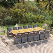 Tuinset poly rattan grijs 13-delig