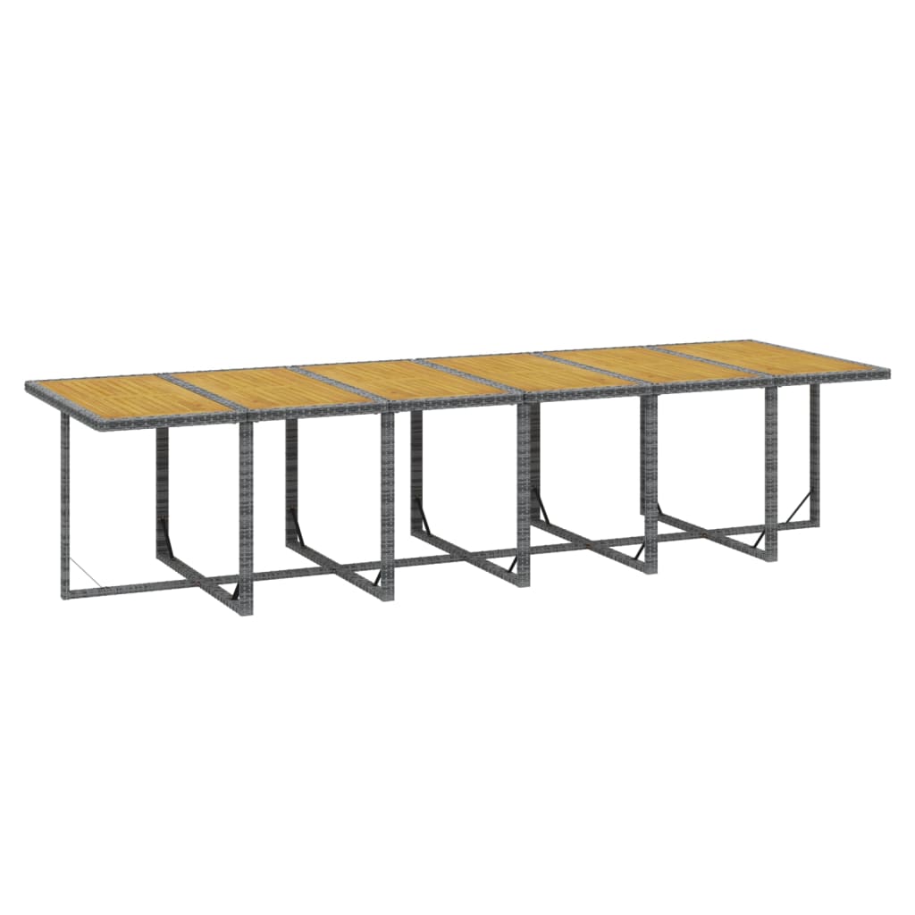 17-Delige Tuinset Met Kussens Poly Rattan Grijs Grijs en bruin Tafel + 16x Fauteuil
