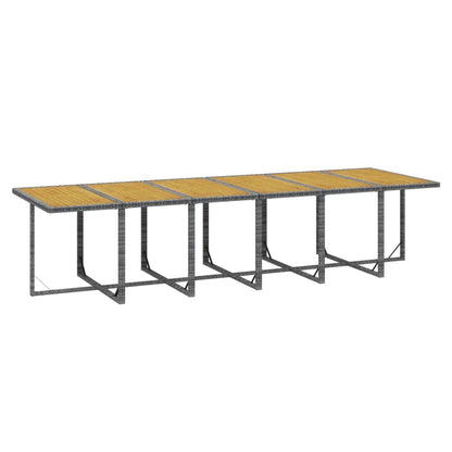 17-Delige Tuinset Met Kussens Poly Rattan Grijs Grijs en bruin Tafel + 16x Fauteuil
