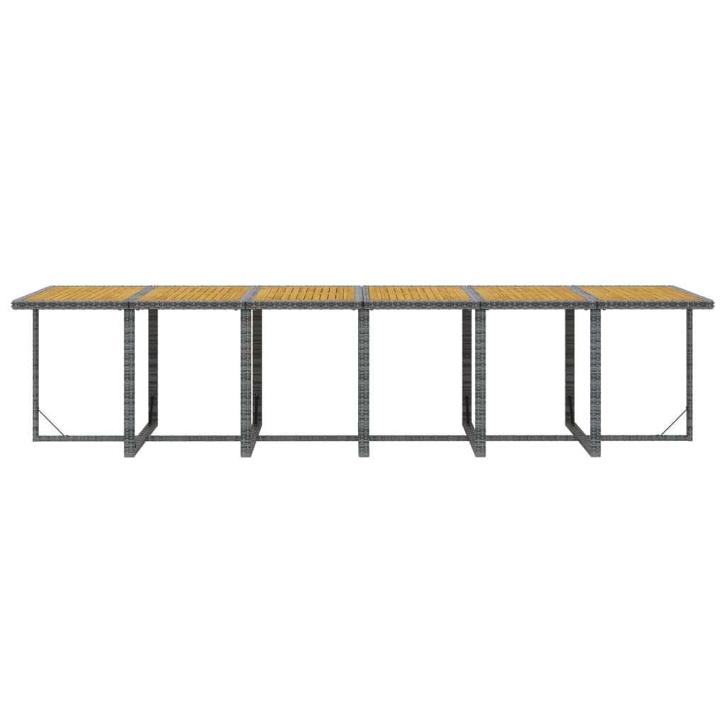 17-Delige Tuinset Met Kussens Poly Rattan Grijs Grijs en bruin Tafel + 16x Fauteuil