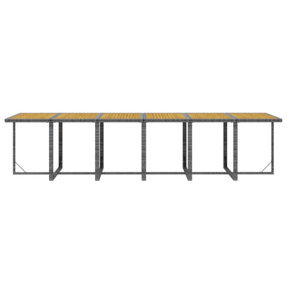 17-Delige Tuinset Met Kussens Poly Rattan Grijs Grijs en bruin Tafel + 16x Fauteuil