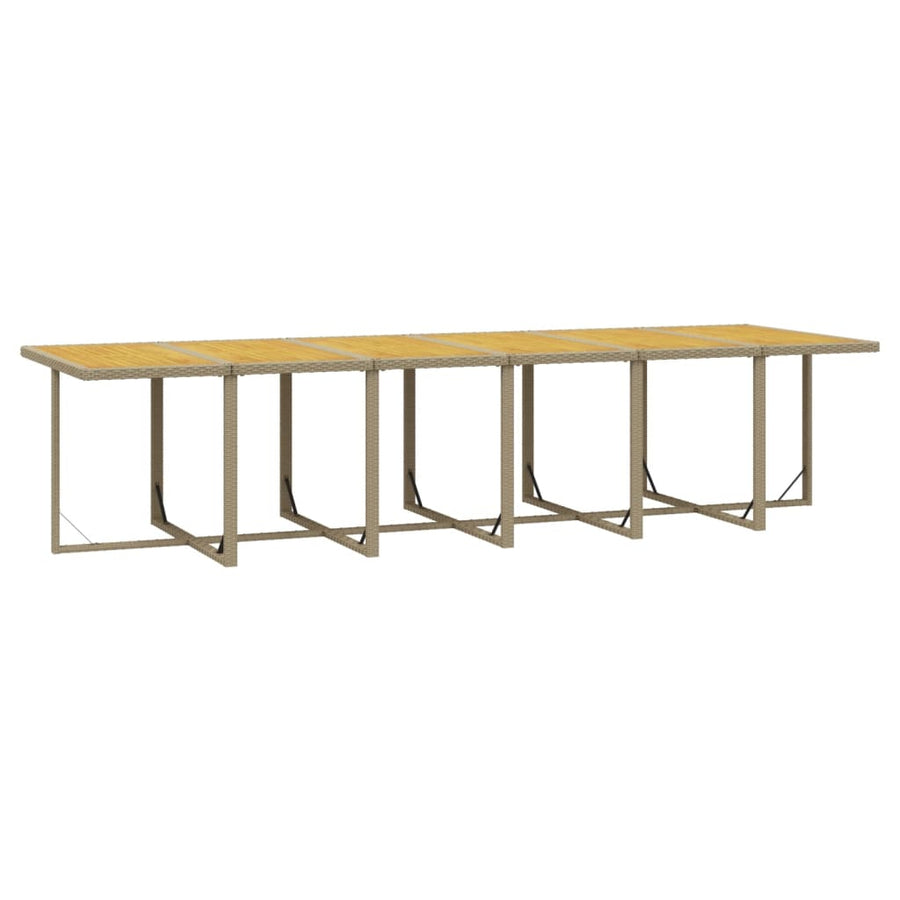 17-Delige Tuinset Met Kussens Poly Rattan Beige Beige en bruin
