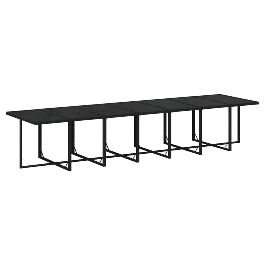 15-delige Tuinset met kussens poly rattan zwart