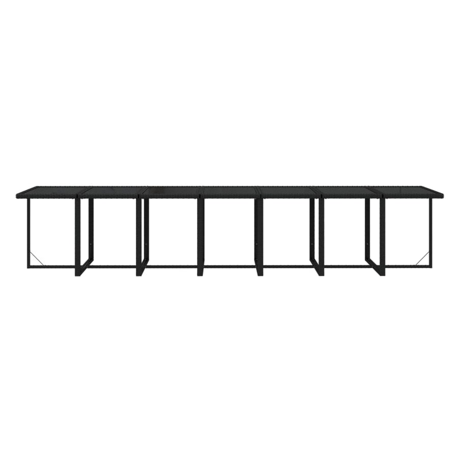 15-delige Tuinset met kussens poly rattan zwart