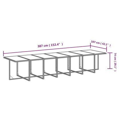 15-delige Tuinset met kussens poly rattan zwart