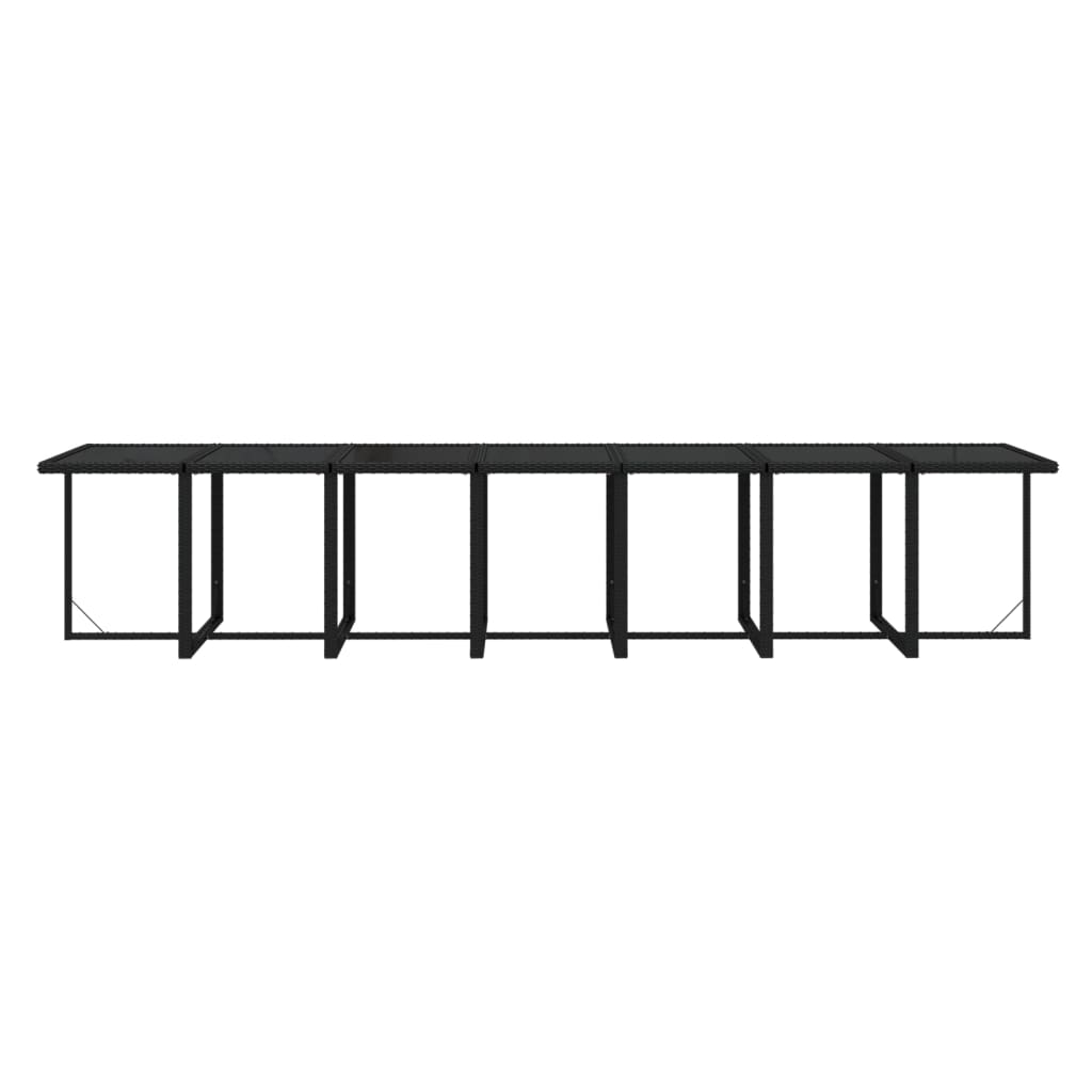 19-delige Tuinset met kussens poly rattan zwart