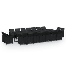 19-Delige Tuinset Met Kussens Poly Rattan Zwart 1