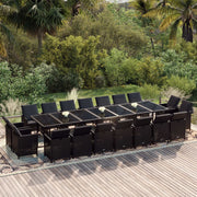 Tuinset 19-delig poly rattan zwart
