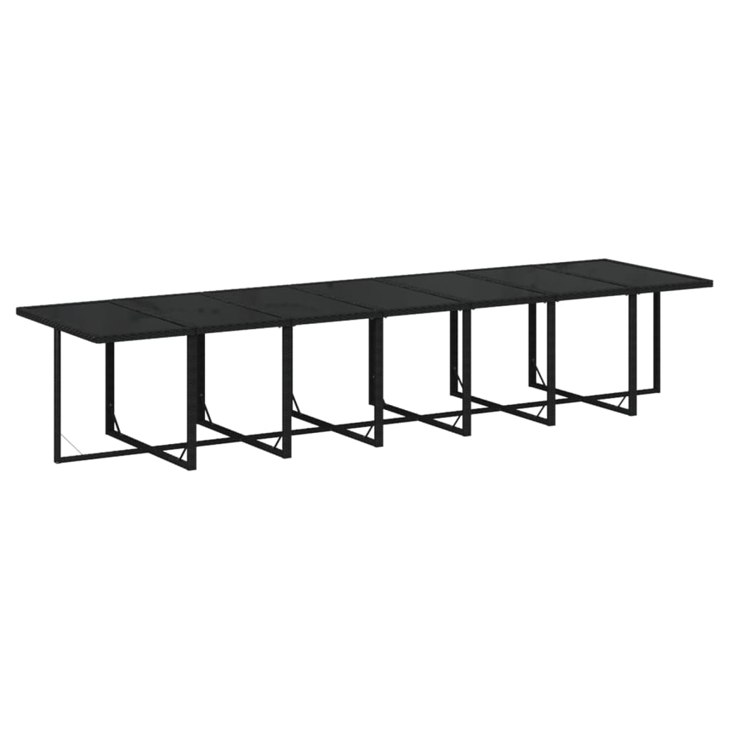 19-delige Tuinset met kussens poly rattan zwart
