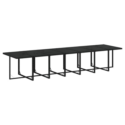 19-delige Tuinset met kussens poly rattan zwart