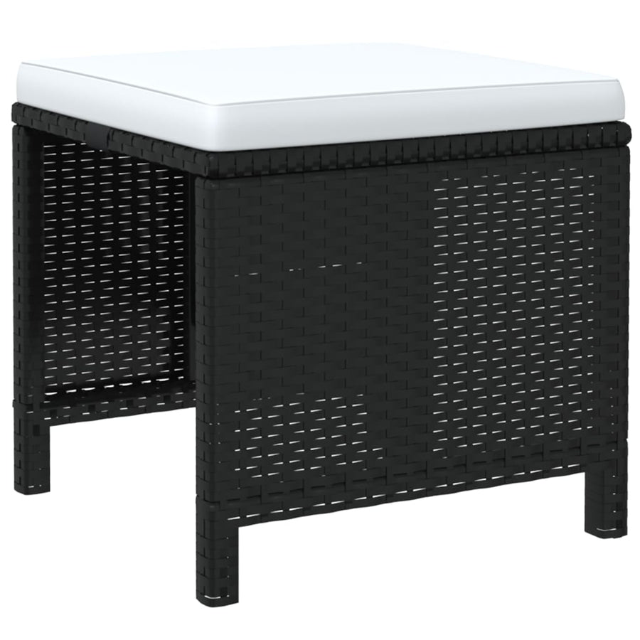 19-delige Tuinset met kussens poly rattan zwart
