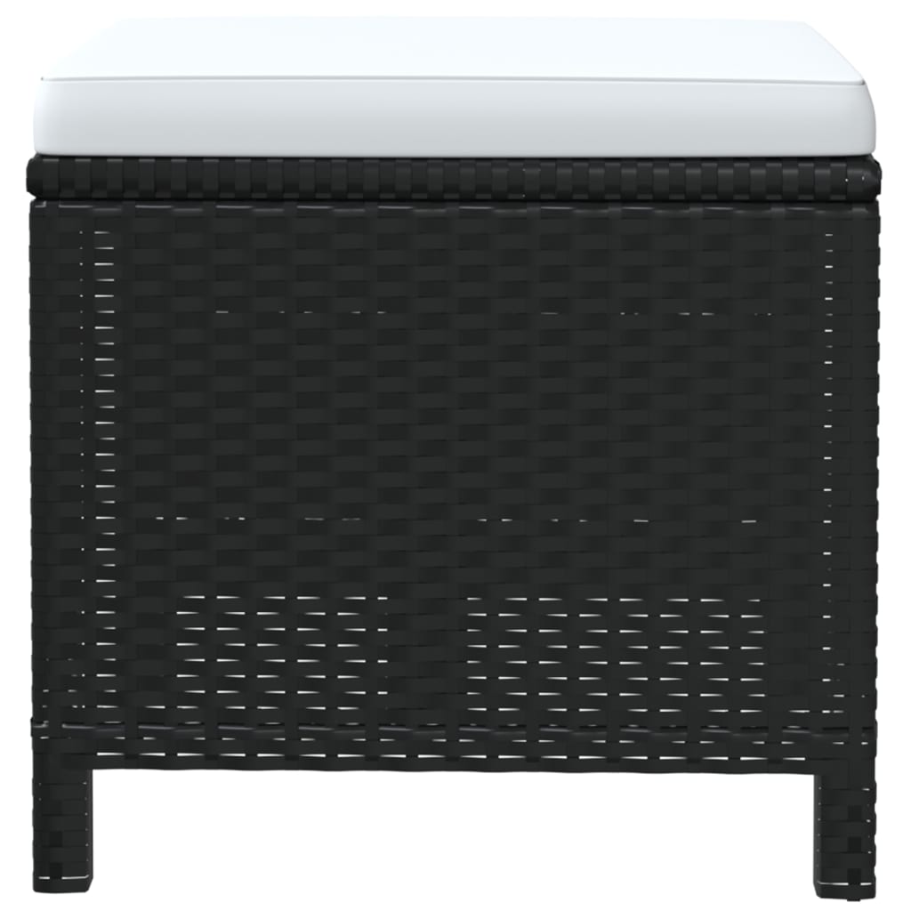 19-delige Tuinset met kussens poly rattan zwart