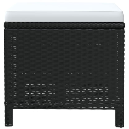 19-delige Tuinset met kussens poly rattan zwart