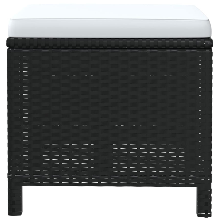 19-delige Tuinset met kussens poly rattan zwart
