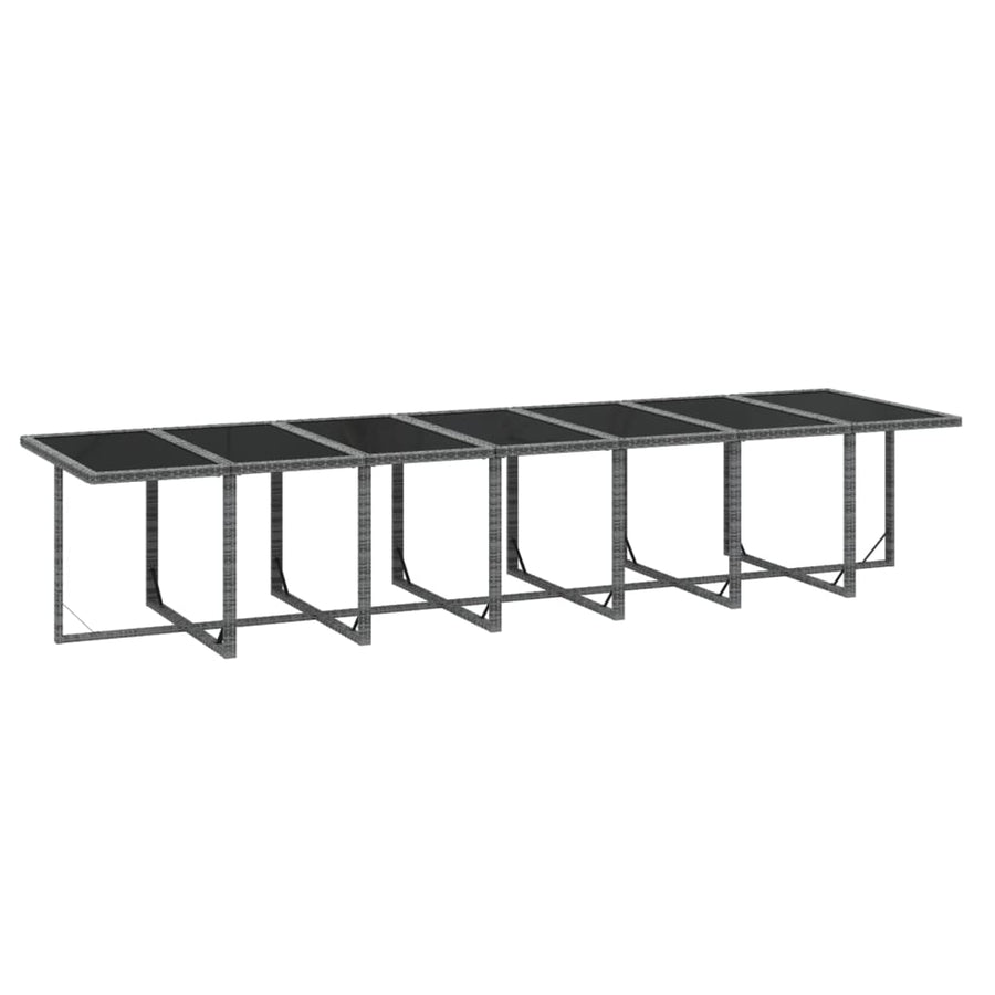 15-delige Tuinset met kussens poly rattan grijs