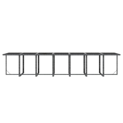 15-delige Tuinset met kussens poly rattan grijs