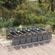 Tuinset poly rattan grijs 15-delig