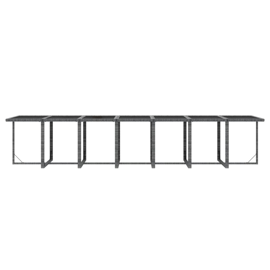 19-delige Tuinset met kussens poly rattan grijs