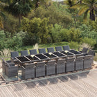19-piece Garden Set with Cushions Poly Rattan Grey