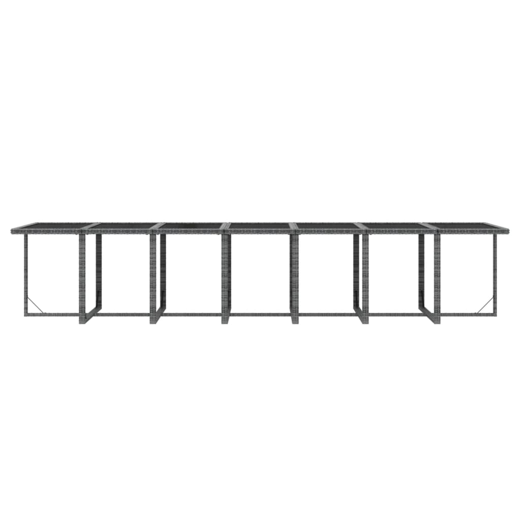 19-delige Tuinset met kussens poly rattan grijs
