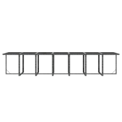 19-delige Tuinset met kussens poly rattan grijs