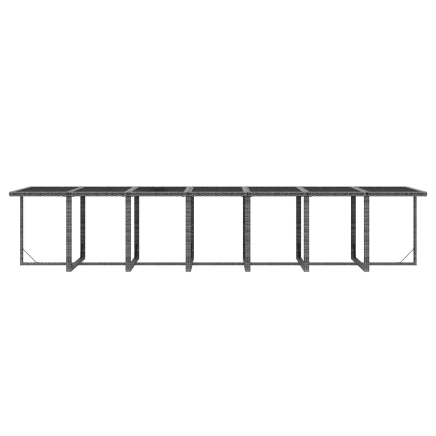 19-delige Tuinset met kussens poly rattan grijs