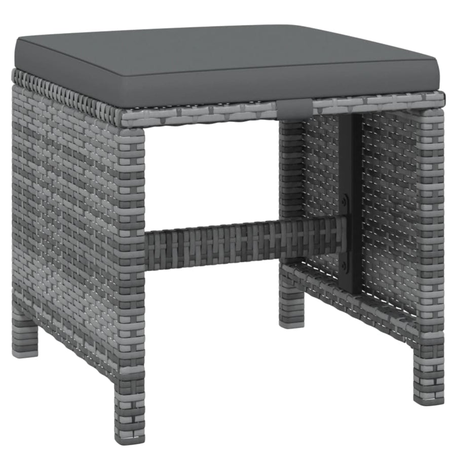 19-delige Tuinset met kussens poly rattan grijs