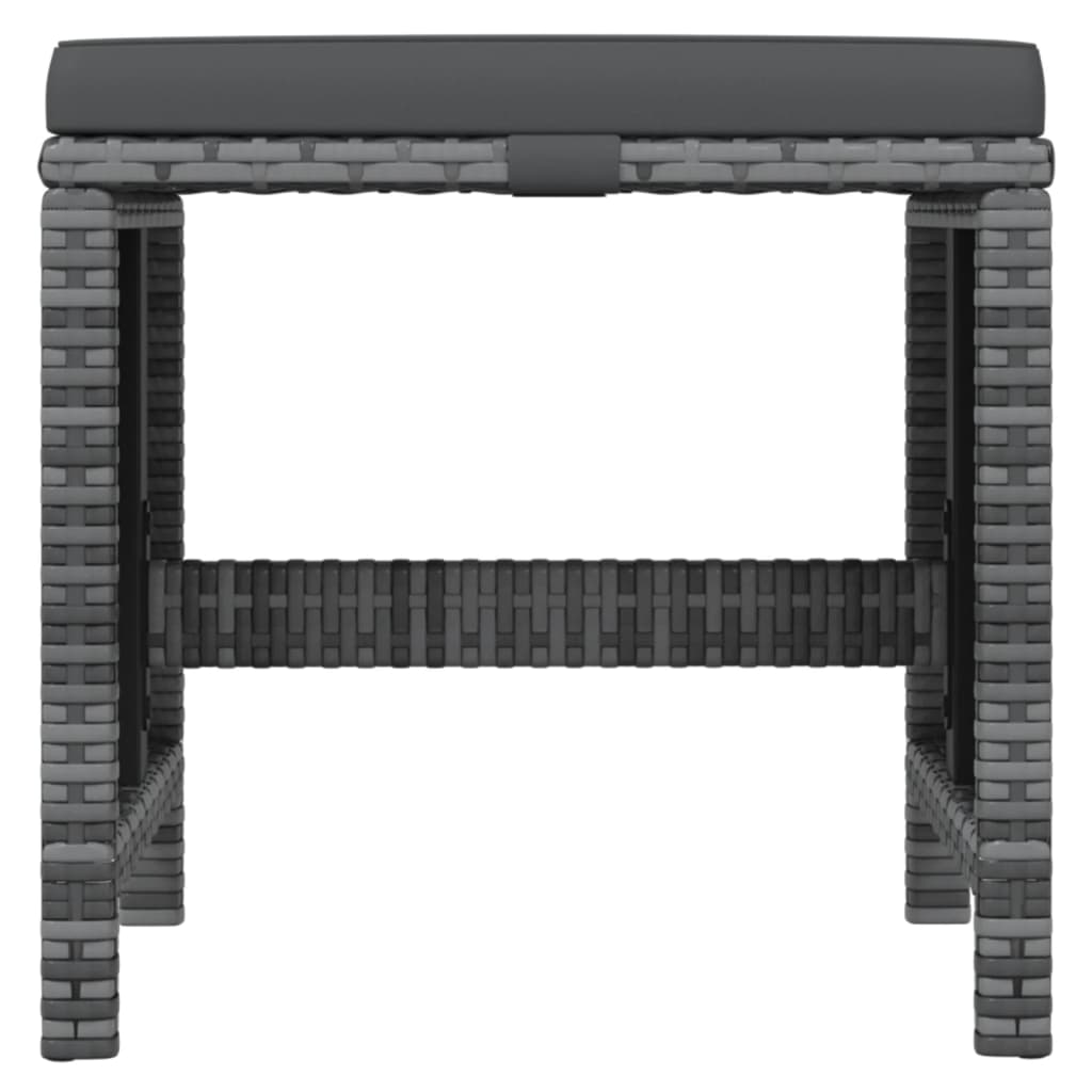 19-delige Tuinset met kussens poly rattan grijs