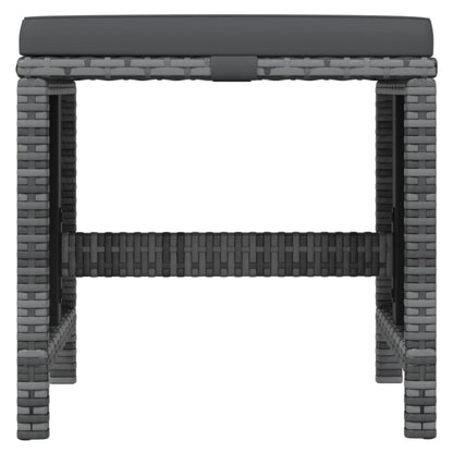 19-delige Tuinset met kussens poly rattan grijs
