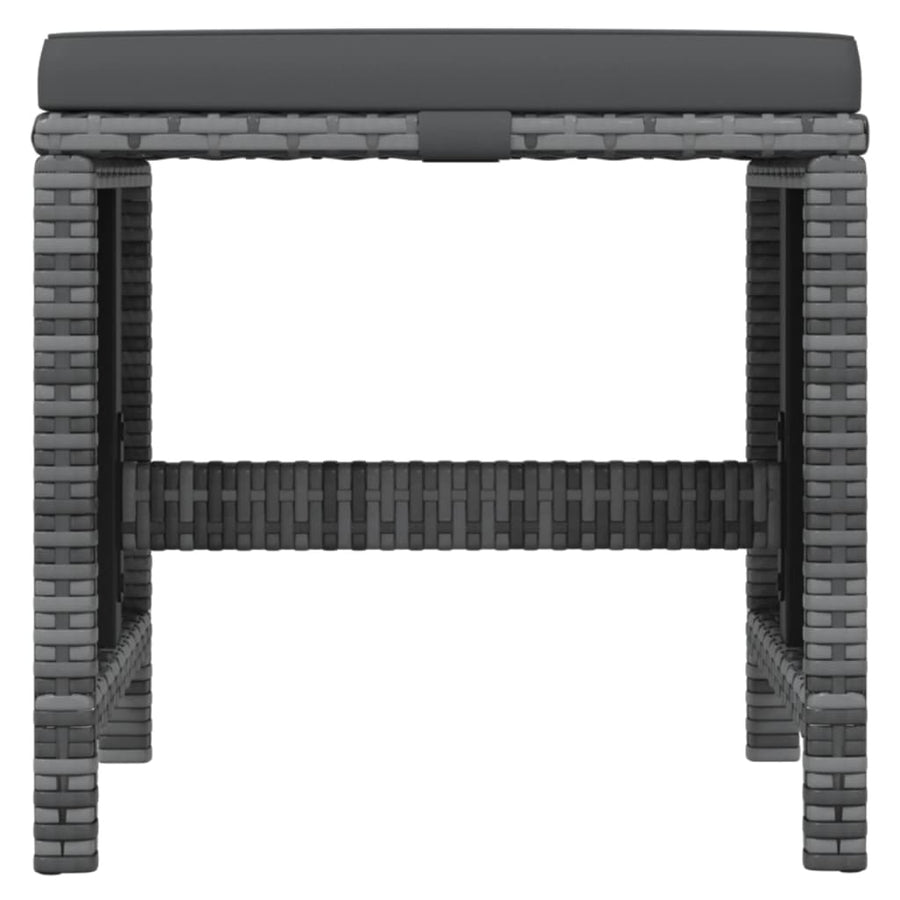 19-delige Tuinset met kussens poly rattan grijs
